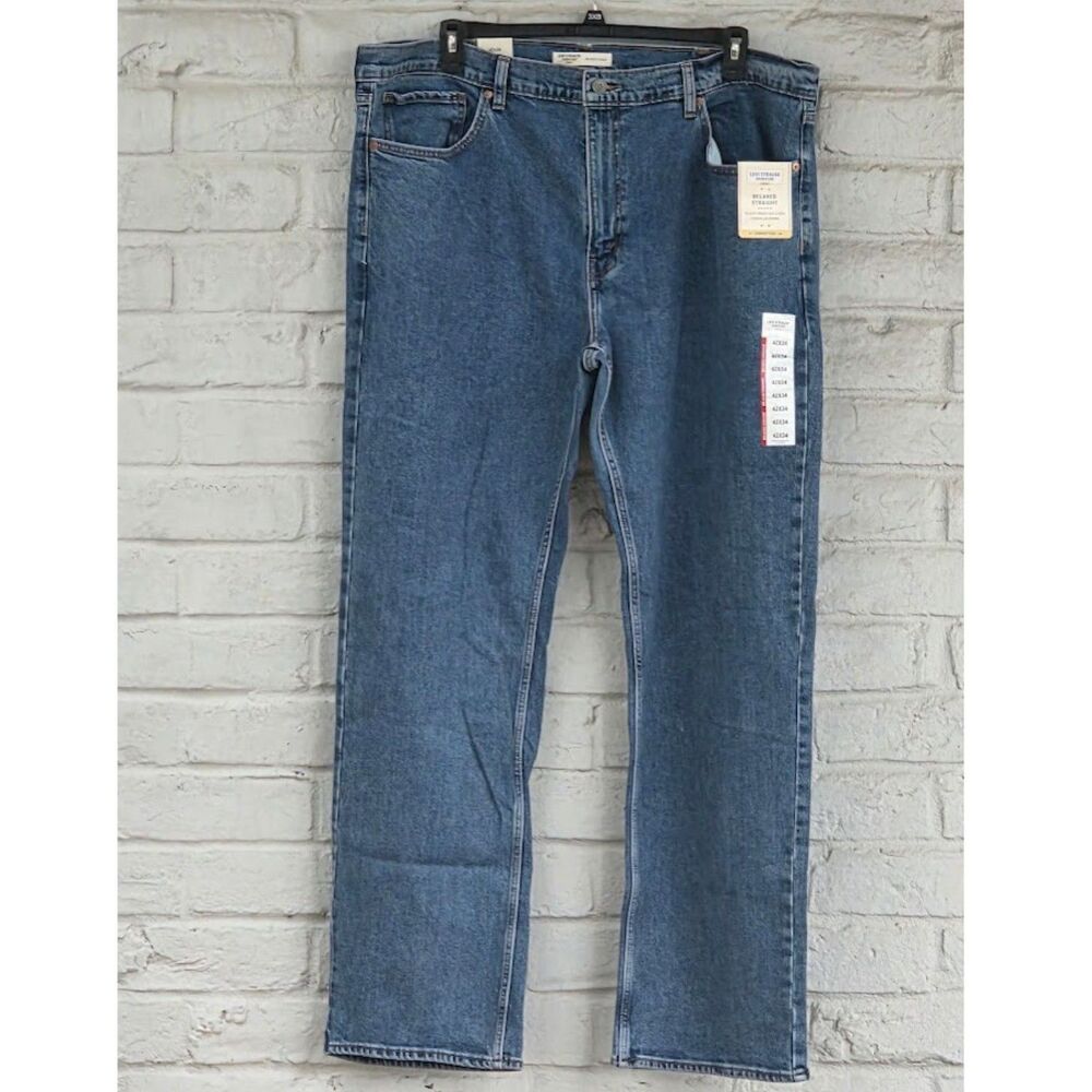 Levi Strauss Signature Men's Relaxed Straight Jeans Blue 42 x 34